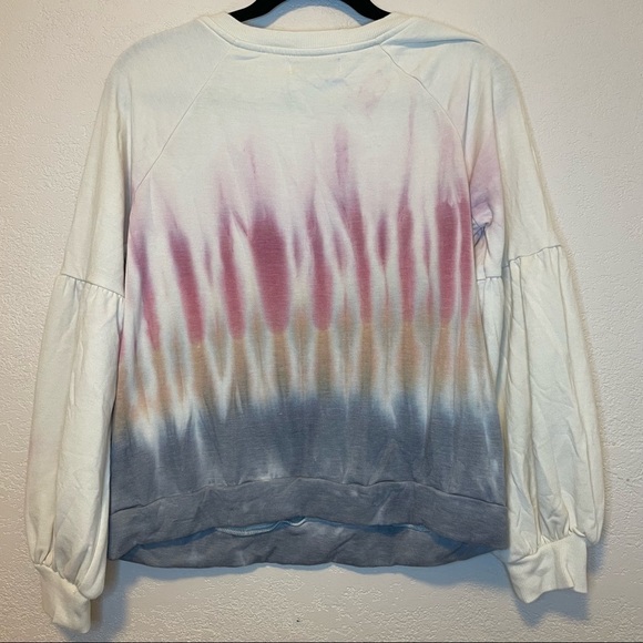 Knox Rose Tie Dye lightweight pullover bishop sleeves Sweatshirt.  Size M  NWOT - Picture 3 of 6